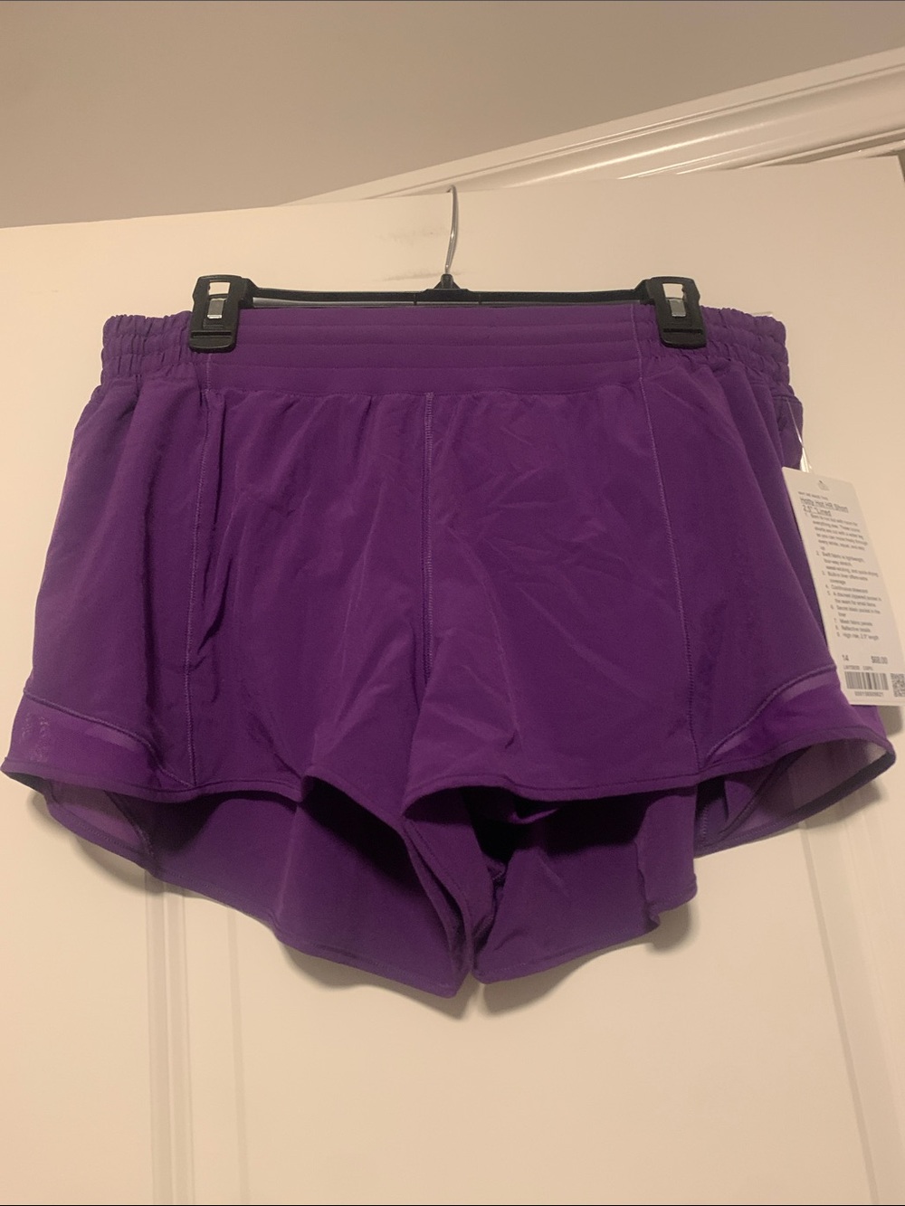 Lululemon College Purple Hotty Hot Shorts - Size 14, 2.5in, NWT
